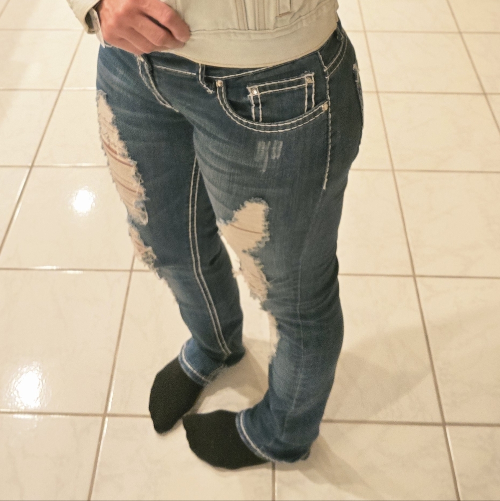 Distressed Blue Jeans for Women